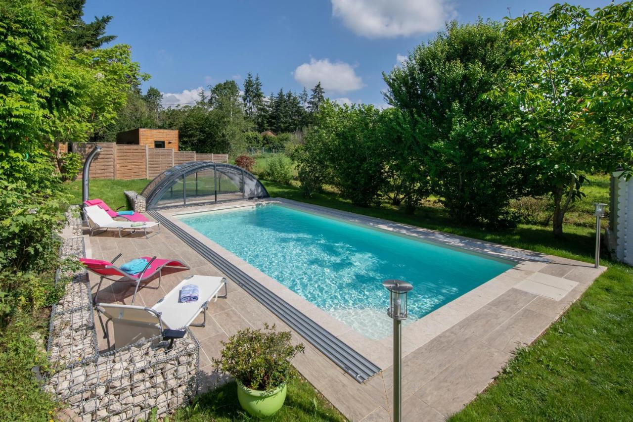 Au Coeur Du Bien-Etre, Chalet Avec Piscine Chauffee Et Couverte, Spa, Sauna, Massages Monteaux Exterior photo